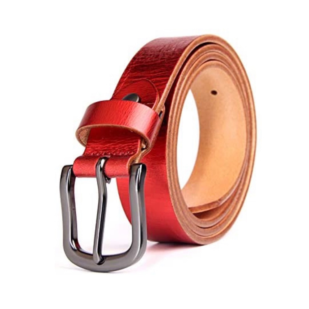 New Ferrakiss 1 1/8" Leather Red Metallic Belt